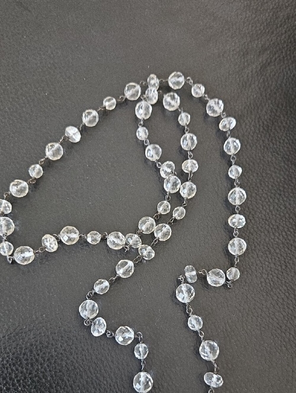 Silpada Clear Crystal Bead Lariat Necklace - Picture 5 of 6